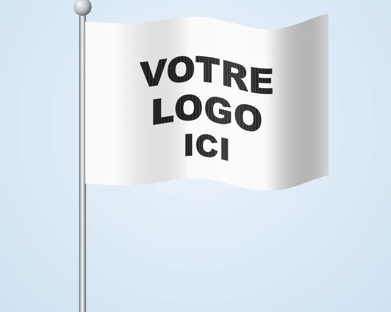 Drapeau blanc personnalisé avec l'inscription Votre logo ici